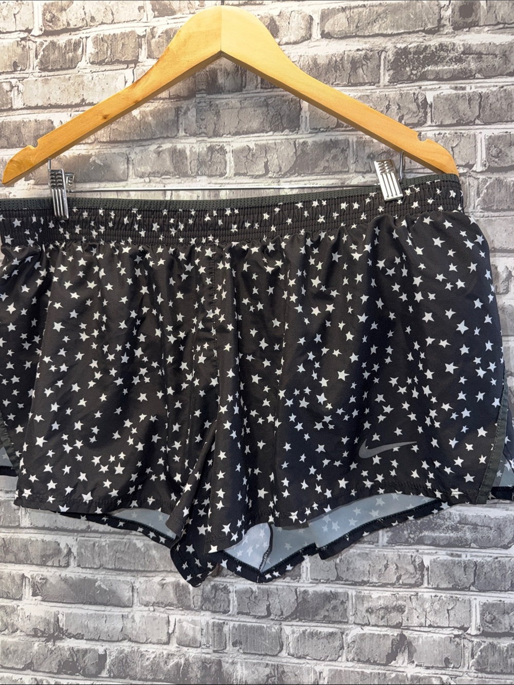 Nike Black‎ with White Star Print Athletic Shorts
